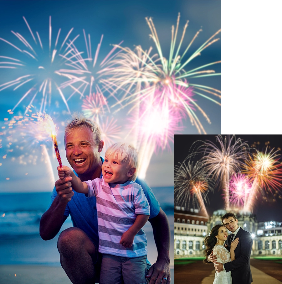 Fireworks Overlays for Photo Editing