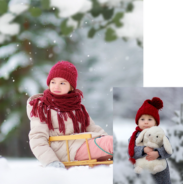 Winter Peek Through Overlays for Photoshop