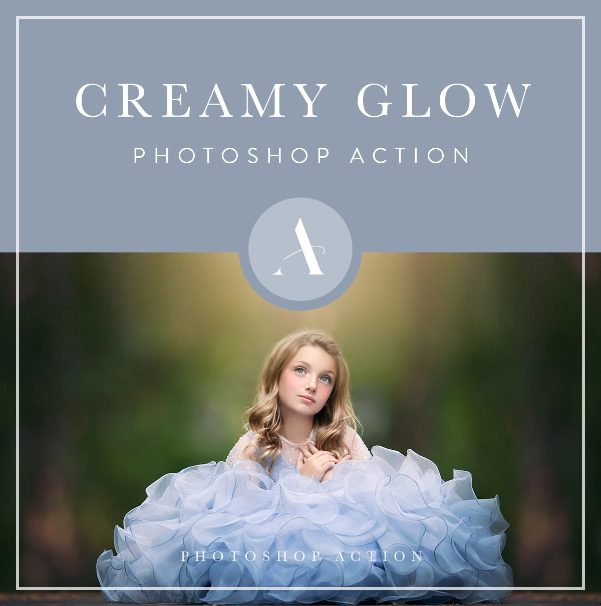 creamy light glow photoshop action for photographers